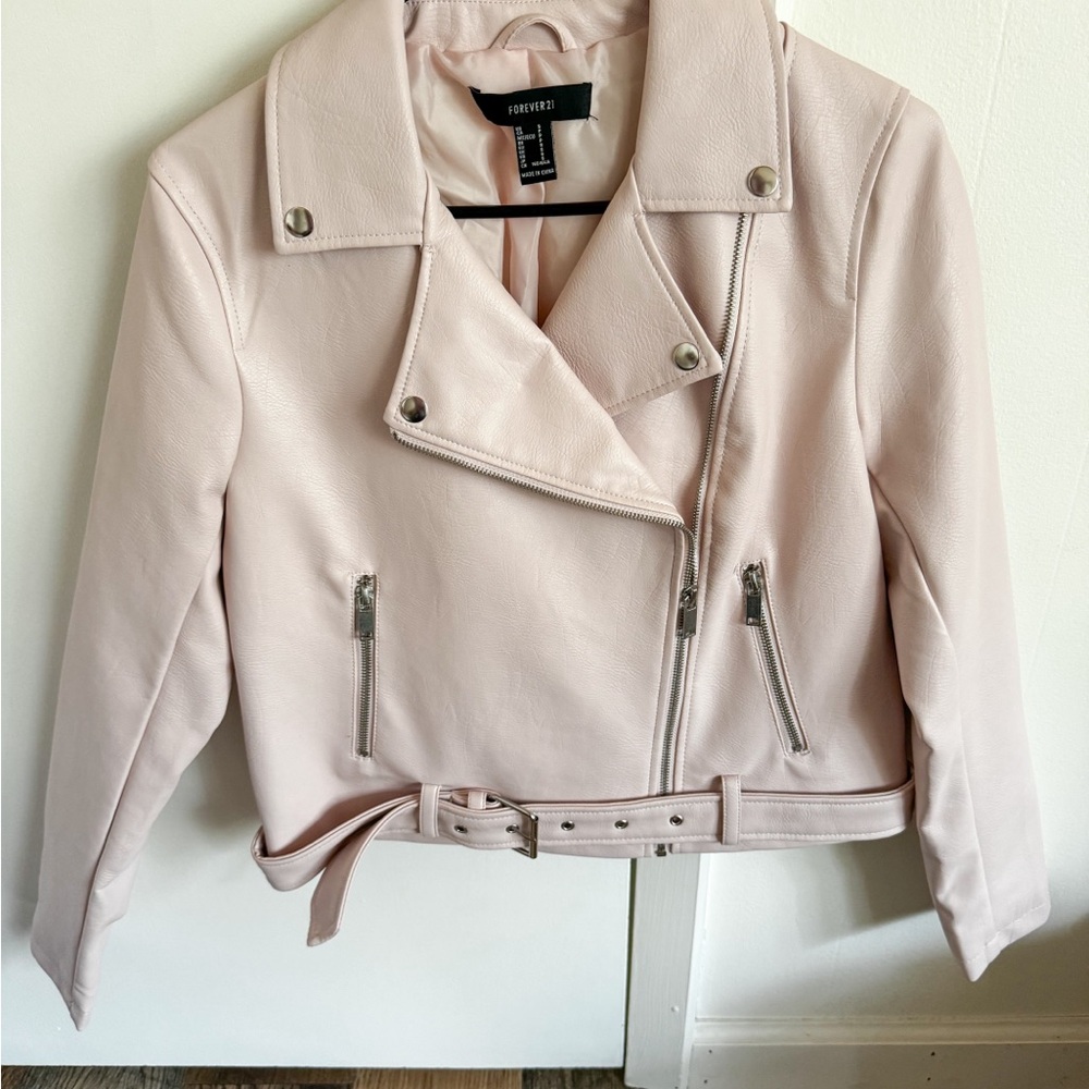 Women's Pale Pink Moto Jacket